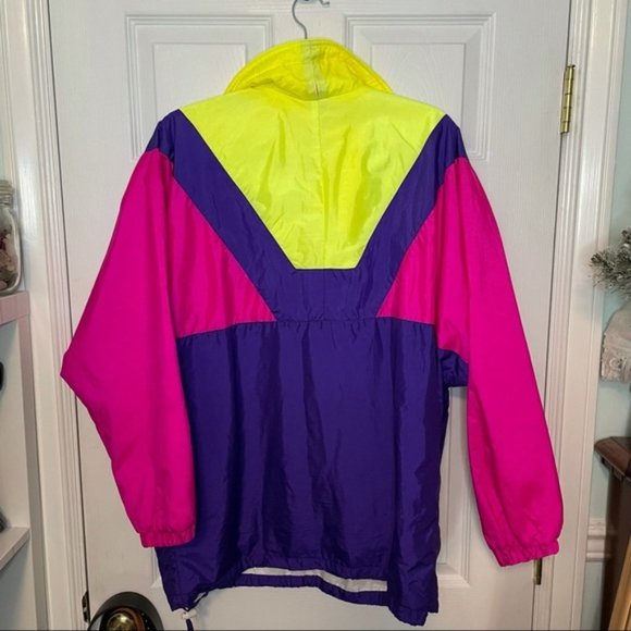 Vintage Jones 80s Neon Yellow Pink & Purple Jacket 10 - Picture 3 of 5